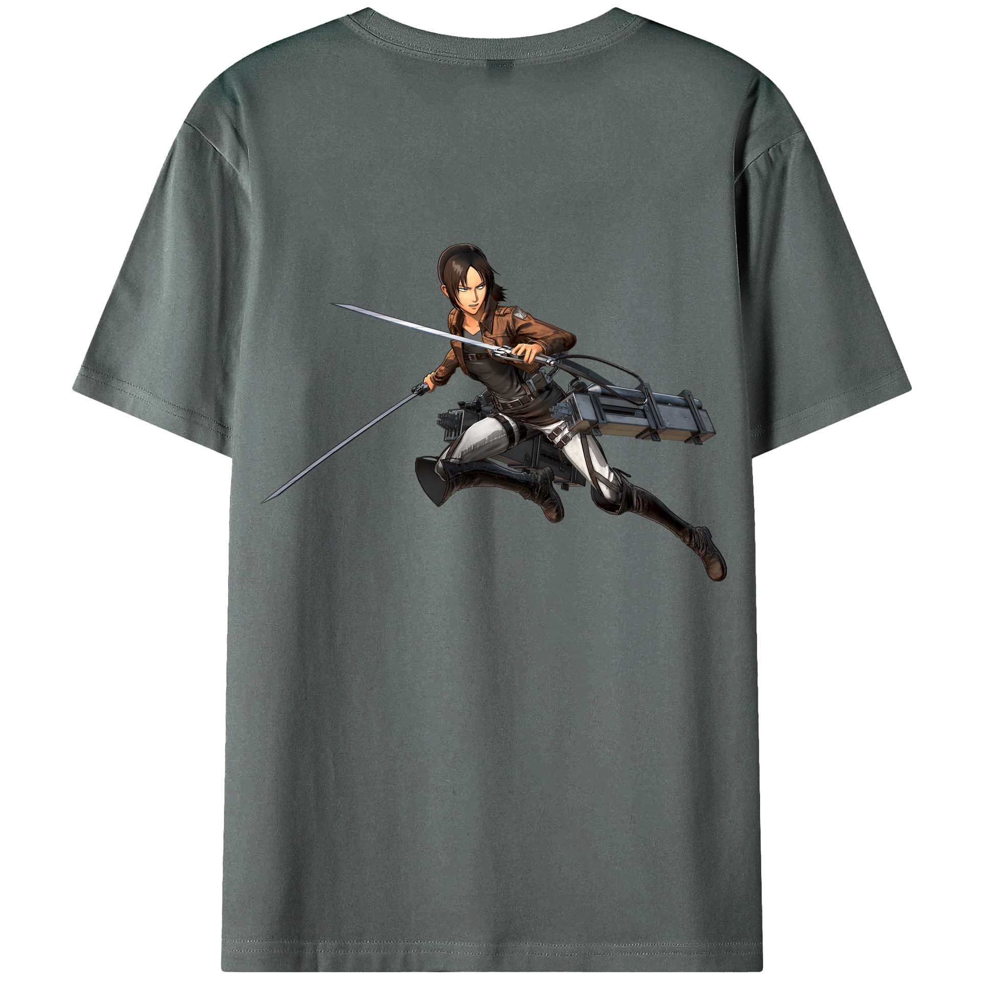 （画像用） 進撃の巨人 Attack on Titan 綿100％ メンズ半袖Tシャツ（バックプリント） 通気性